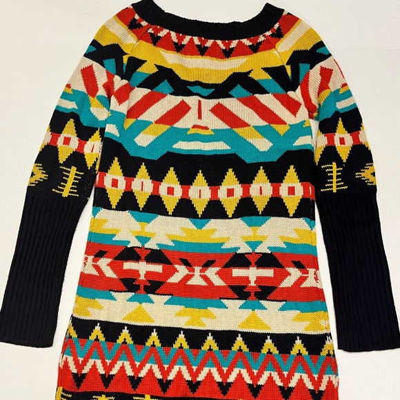 Jessica Simpson Women’s Western Boho Print  Long Sleeve Knit Sweater Dress M - Picture 8 of 16